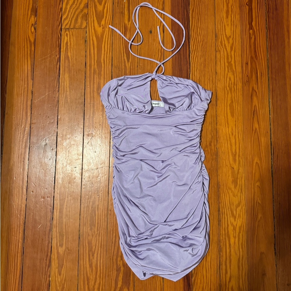 Lavender Halter Mini Dress